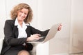Female Manager working with Laptop Royalty Free Stock Photo