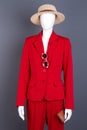 Female mannequin in elegant red attire. Royalty Free Stock Photo