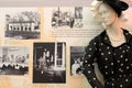 Mannequin in period clothes next to poster chronicling life in Saratoga Springs, New York, years ago, 2018