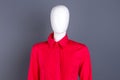 Female mannequin in red classy blouse. Royalty Free Stock Photo