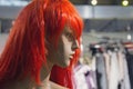 Female mannequin in a red wig Royalty Free Stock Photo