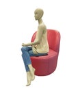 Female mannequin sitting on a chair Royalty Free Stock Photo