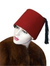 Female Mannequin Wearing a Fez