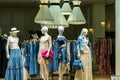 Female mannequins with beautiful fashions in the malls in the old town of Prague, Czech