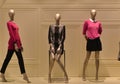 Female mannequins in a fashion clothing shop window Royalty Free Stock Photo
