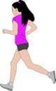 Female marathon runner illustration