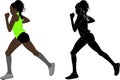 Female marathon runner illustration