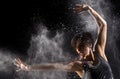 Female Martial Artist with Powder Royalty Free Stock Photo
