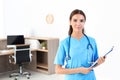 Female medical assistant in clinic Royalty Free Stock Photo