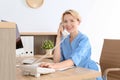 Female medical assistant at workplace in clinic Royalty Free Stock Photo