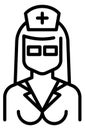 Female medical staff avatar. Hospital worker icon