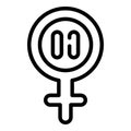 Female menopause icon outline vector. Woman health