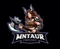 Female minotaur mascot logo design