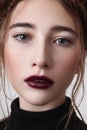 Female model with cherry lips