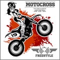 Female Motocross Vector Design Illustration - on white background