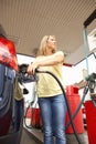 Female Motorist Filling Car With Petrol