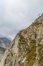 Female mountaineering in the Lechtal Alps, North Tyrol, Austria