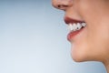 Female Mouth With Metal White Dental Braces