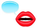 Female mouth with speech bubbles Royalty Free Stock Photo