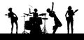 Female Music Band Concert Silhouettes Royalty Free Stock Photo