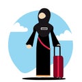 Female Muslim traveler graphical vector svg