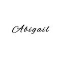 The female name is Abigail. Background with the inscription - Abigail. A postcard for Abigail. Congratulations for