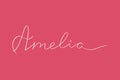 Female name Amelia. GirlÃ¢â¬â¢s name Handwritten lettering calligraphy typescript