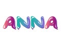 Female name Anna text balloons