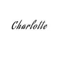 The female name is Charlotte. Background with the inscription - Charlotte. A postcard for Charlotte. Congratulations for