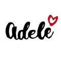 Female name drawn by brush. Hand drawn vector girl name Adele