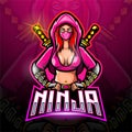Female ninja esport logo mascot design Royalty Free Stock Photo