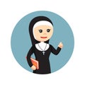 Female nun holding a book