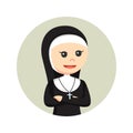 Female nun with standing pose