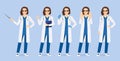 Female nurse doctor character set Royalty Free Stock Photo