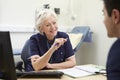 Female Nurse Meeting With Male Patient