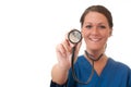 Female Nurse with Stethoscope Isolated Royalty Free Stock Photo