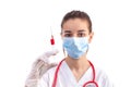 Female nurse with a syringe Royalty Free Stock Photo