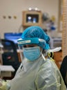 Female nurse wearing Personal protective equipment PPE in the hospital to fight against Coronavirus disease Royalty Free Stock Photo