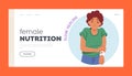 Female Nutririon Landing Page Template. Female Experience Character Delayed and Slow Wound Healing, Symptom Of Diabetes