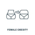 Female Obesity icon. Monochrome sign from diet collection. Creative Female Obesity icon illustration for web design