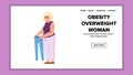 female obesity overweight woman vector
