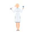 Female Oculist Doctor Character, Optometrist Checking Eyesight in Hospital Vector illustration