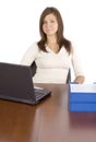 Female office worker at the desk Royalty Free Stock Photo