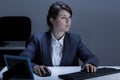 Female office worker during work Royalty Free Stock Photo