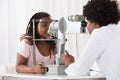 Female Optometrist Examining Patient Royalty Free Stock Photo