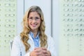 Female optometrist in ophthalmology clinic Royalty Free Stock Photo