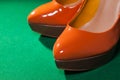 Female orange shoes