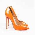 Female orange shoes