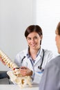 Female Orthopaedic surgeon explaining a back injury Royalty Free Stock Photo