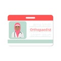 Female orthopaedist medical specialist badge Royalty Free Stock Photo